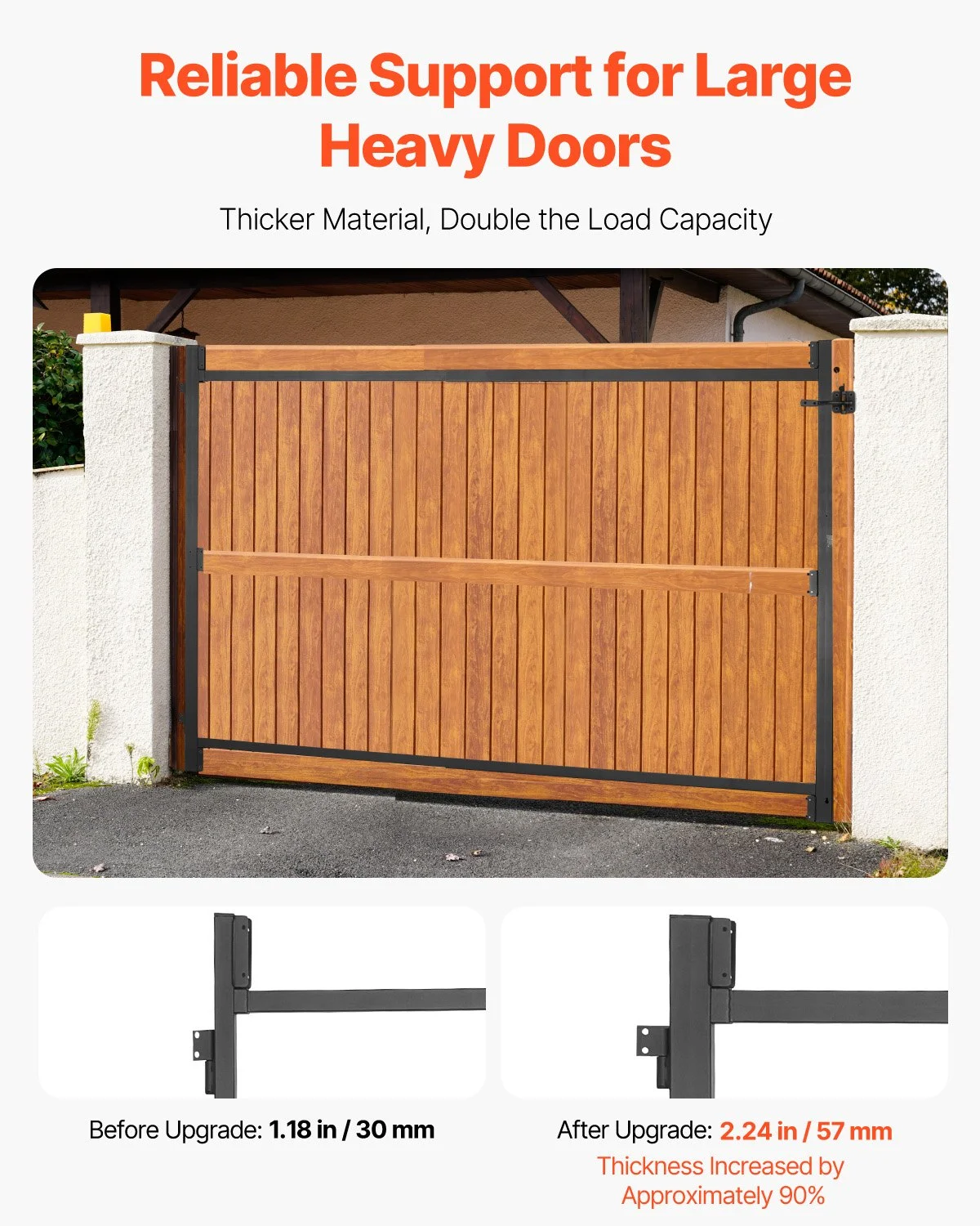 Gate Building Kit, Fits 36 to 60 in Wide Openings, Up From 6 to 7 Ft High Fence, Adjustable Gate Building Kit, Anti Sag Full Gate Frame Kit with Latch Lock and Screws, for Wooden Fence, Iron