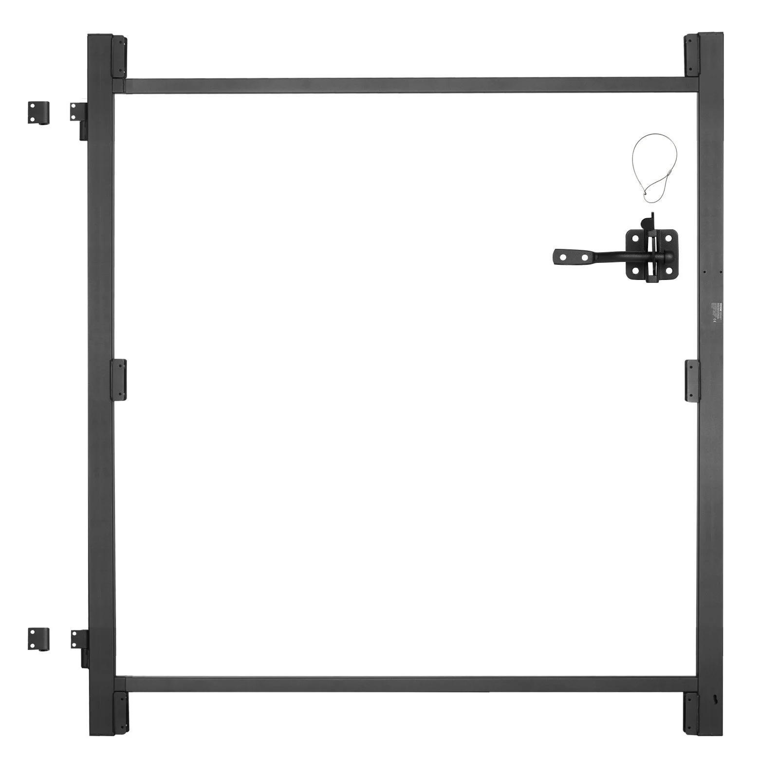 Gate Building Kit, Fits 40 to 72 in Wide Openings, Up From 4 to 5 Ft High Fence, Adjustable Gate Building Kit, Anti Sag Full Gate Frame Kit with Latch Lock and Screws, for Wooden Fence, Iron