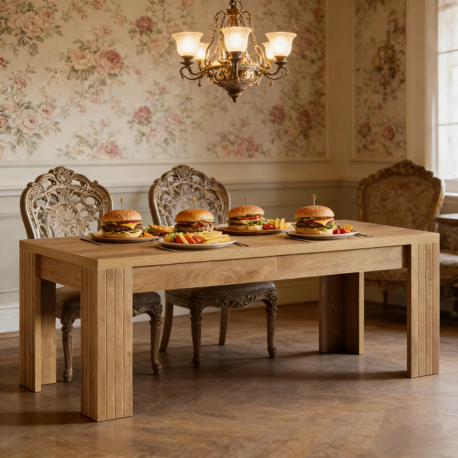 Generous Dinner Table,kitchen Table,home Office Desk Only Table