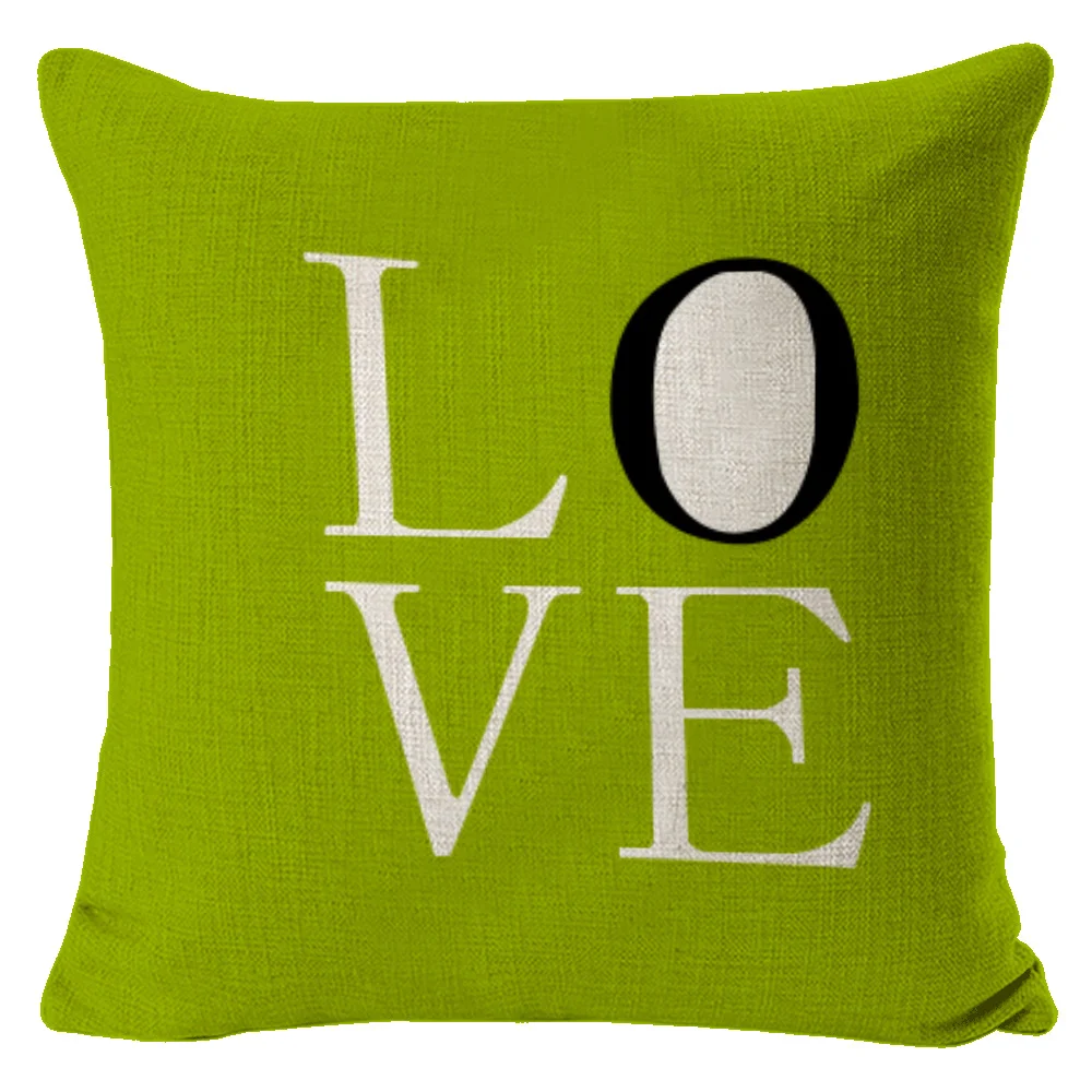 Green Cotton Linen Pillow Cover