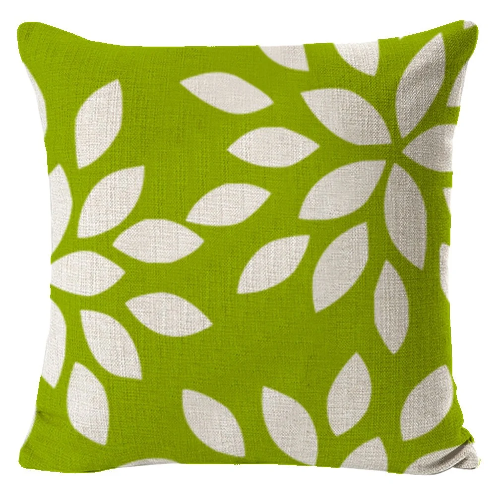 Green Cotton Linen Pillow Cover