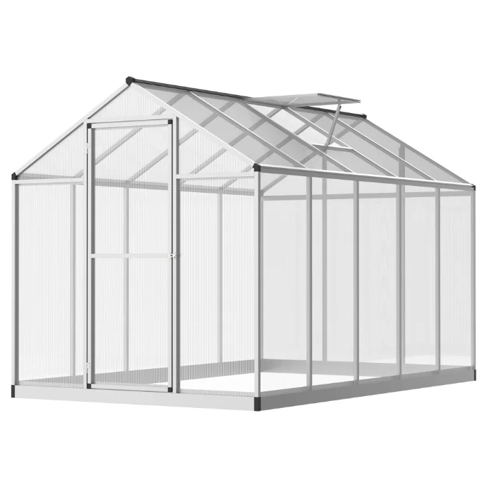 10x6 Foot Walk-In Polycarbonate Greenhouse for Winter Garden Protection