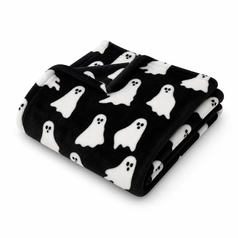 Halloween Lounge Throw Blanket 60 X 70 Inch, Soft Cozy Halloween Blanket for Home Decor