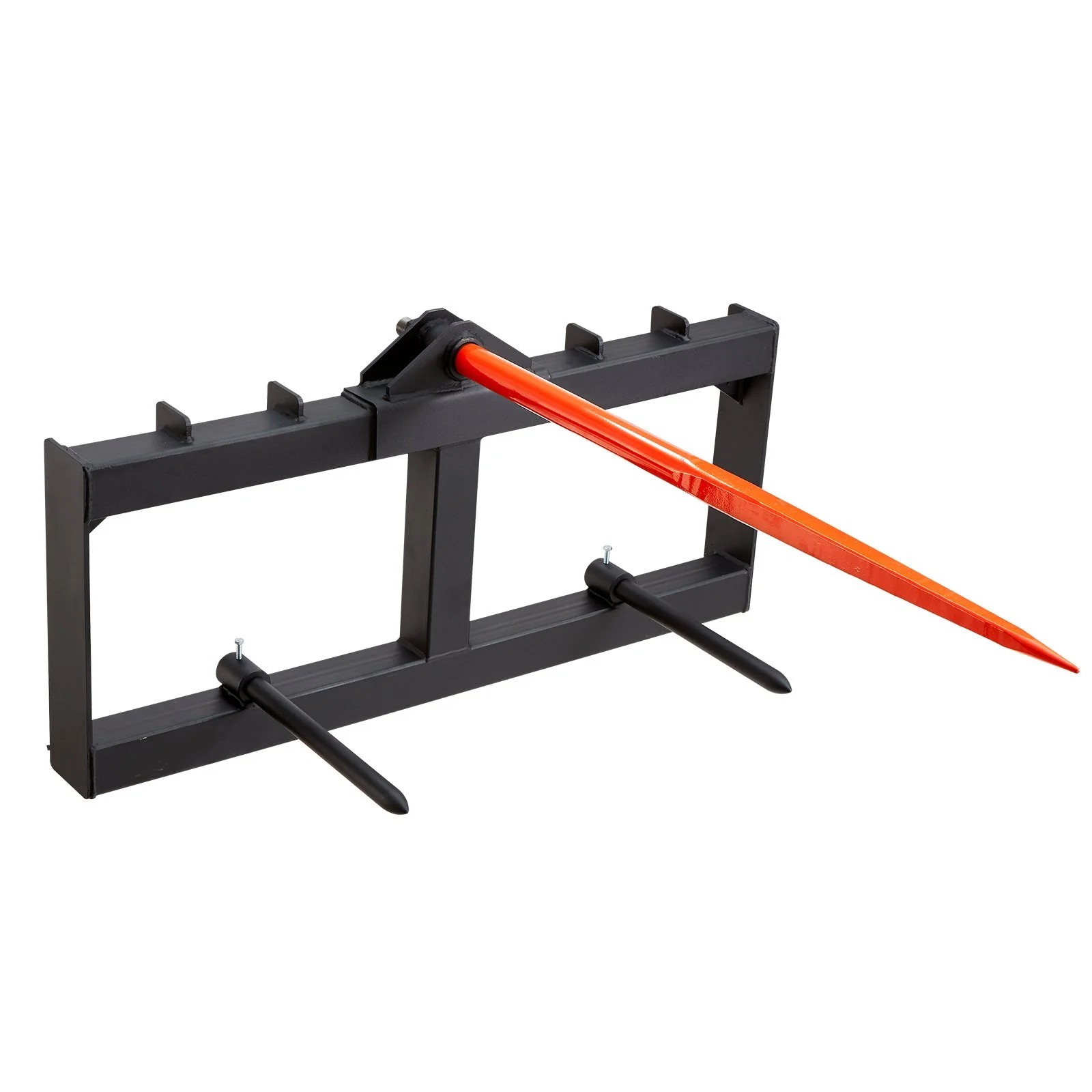Hay Spear, Bale Spears 1600lbs Loading Capacity, Skid Steer Loader Tractor Attachment with 2pcs Stabilizer Spears, Quick Attach Spike Forks