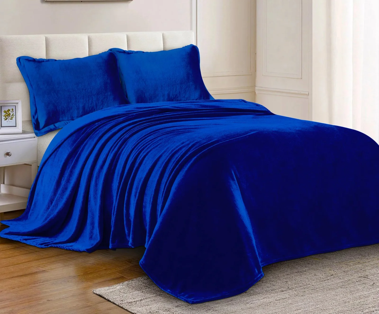 Heavyweight Crystal Velvet Blanket, 71 X 87 Ultra Soft Plush Bed Throw for Couch & Sofa, Reversible Sherpa Fle