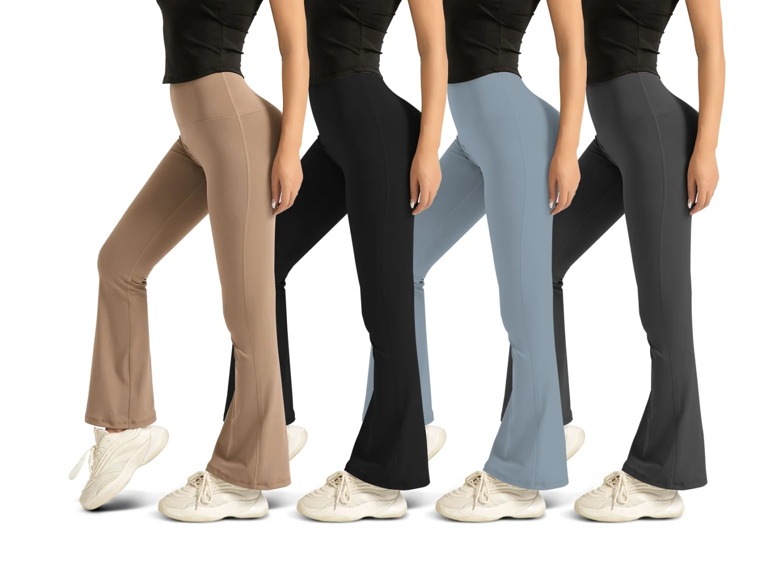 High-waist Lifting Yoga Flared Pants, Nude Sensation Fitness Breathable Sports Leggings