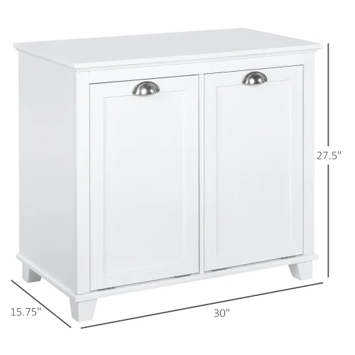 Homcom Tilt-out Laundry Sorter Bathroom Cabinet, White