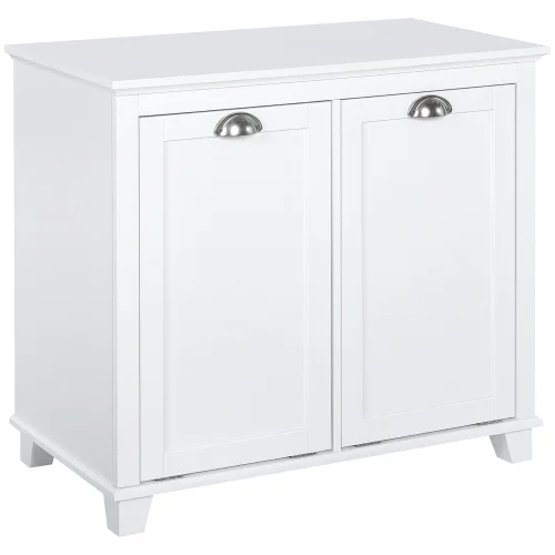 Homcom Tilt-out Laundry Sorter Bathroom Cabinet, White