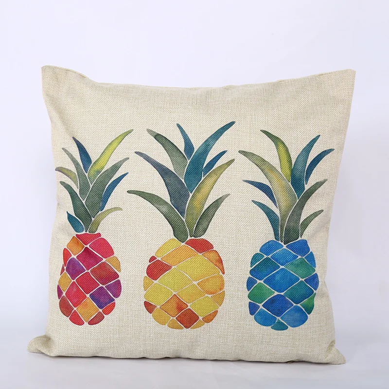 Home Soft Decoration Office Pineapple Single Car Sofa By Pillow Case Square Linen Pillowcase Car Cushion