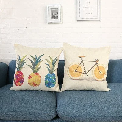 Home Soft Decoration Office Pineapple Single Car Sofa By Pillow Case Square Linen Pillowcase Car Cushion