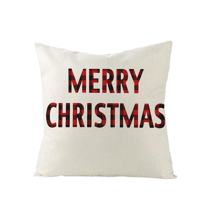 Hot Sale Christmas Nordic Plaid Linen Cushion Cover