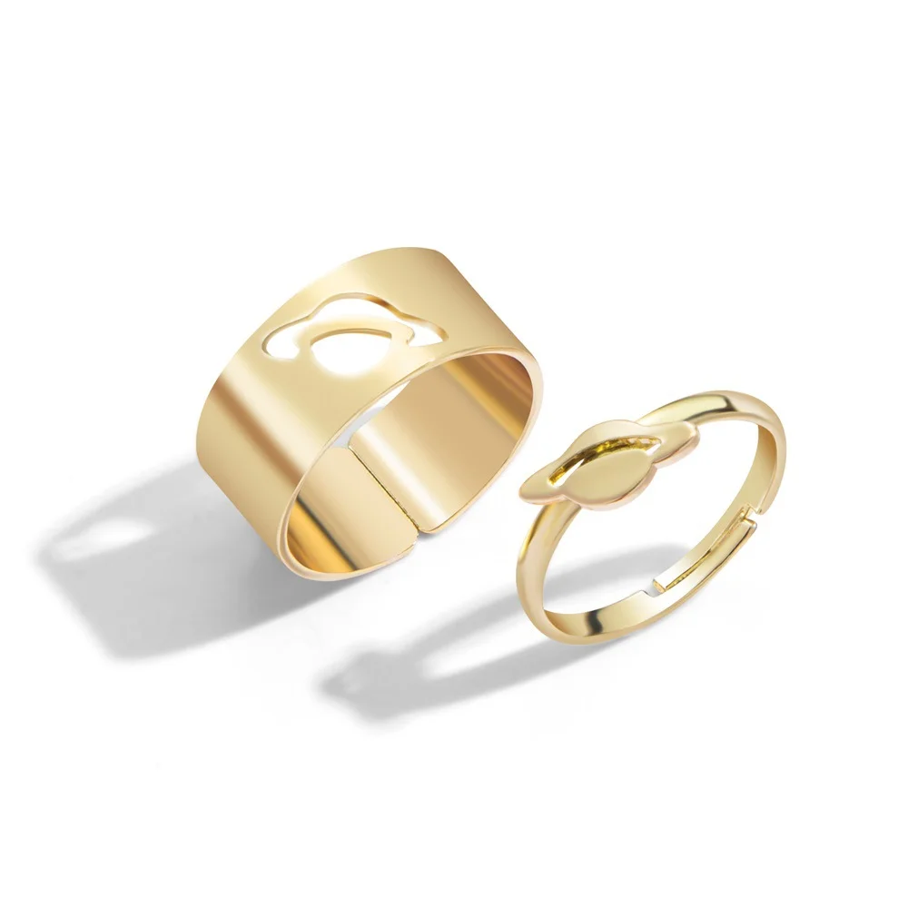 Butterfly Couple Ring Set – Adjustable Gold and Silver Alloy Punk Style
