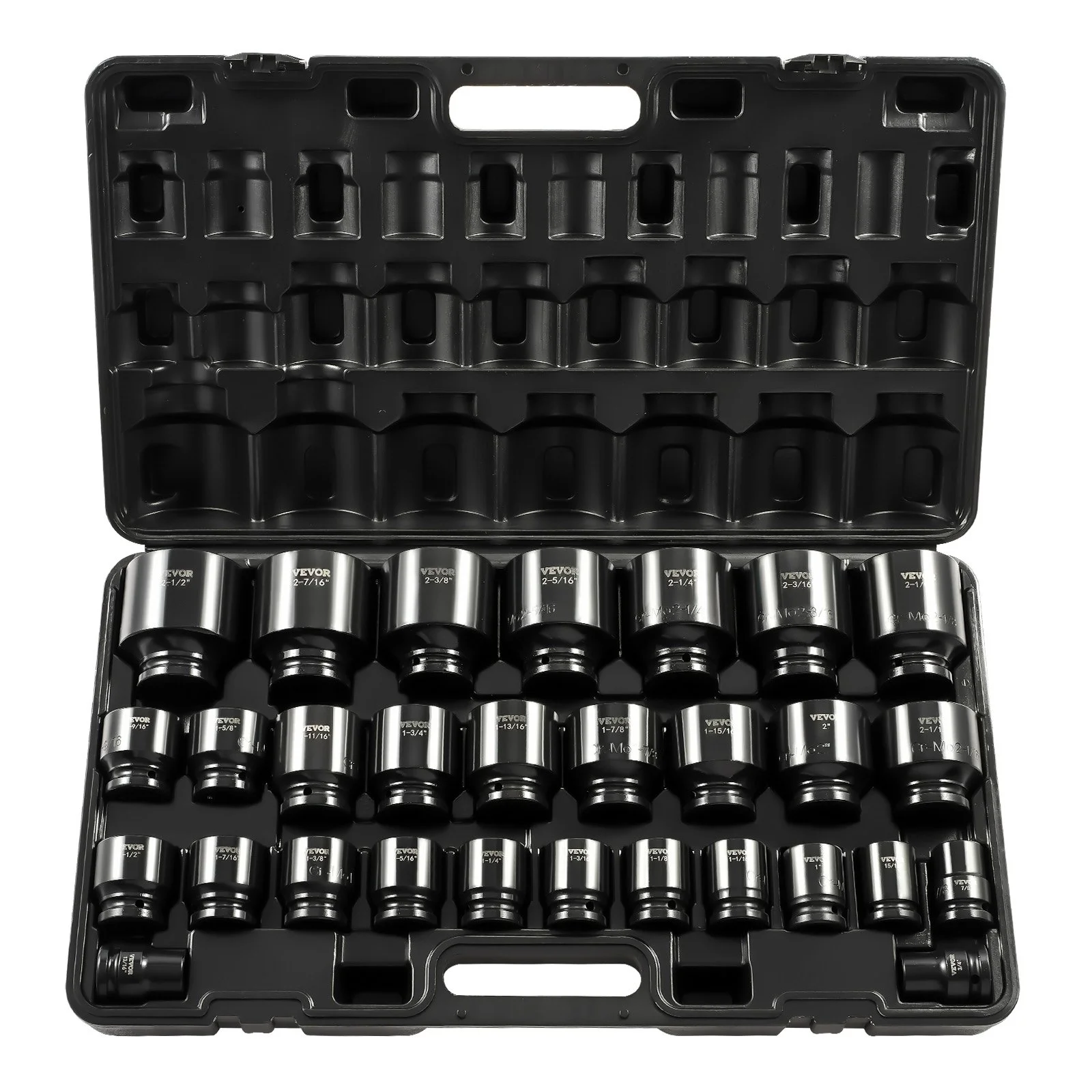 Impact Socket Set 29 Piece Impact Sockets, 6-point Sockets, Rugged Construction, Cr-m0, Drive Socket Set Impact Sae