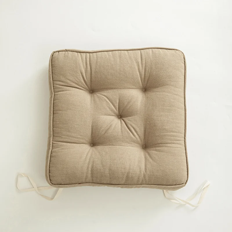 Japanese Simple Cotton and Linen Cushion Thickened and Anti-skid
