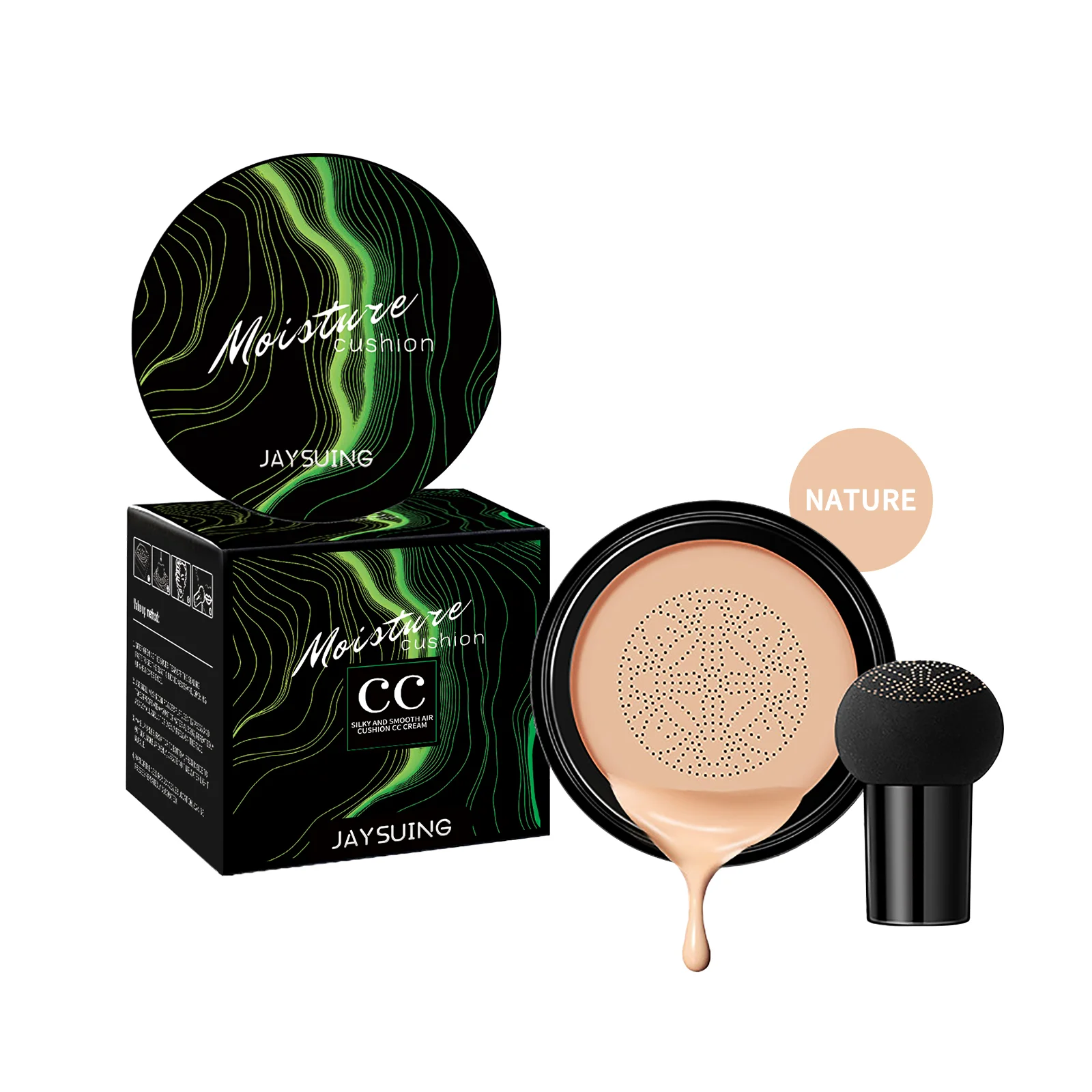 Mushroom head air cushion concealer for natural, longu2011lasting coverage