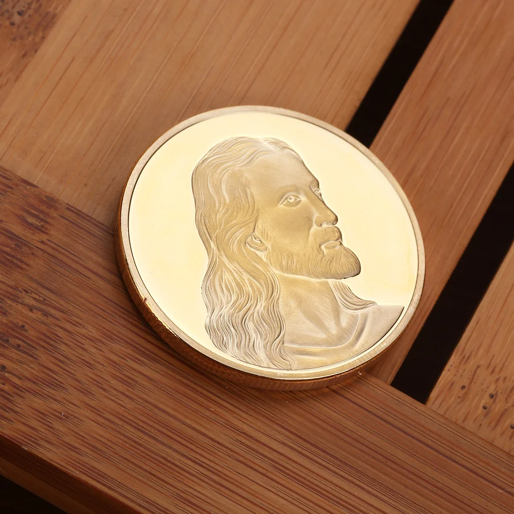 Jesus commemorative coin dinner jewelry 40mm iron brass red copper zinc alloy