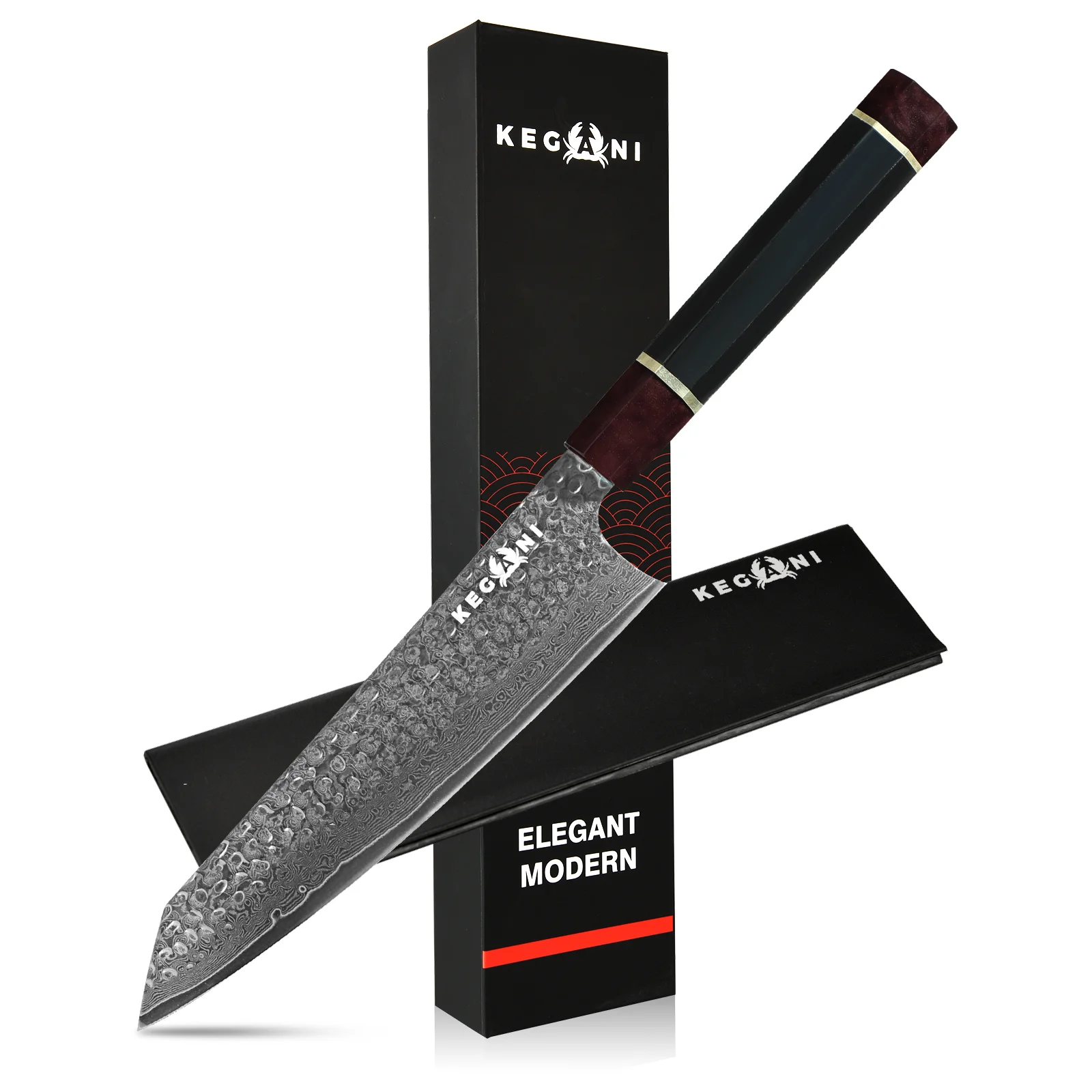 Kegani Kiritsuke Knife - 8 Inch Professional Japanese Chef's Knife 67 Layers Japanese Vg-10 Damascus Steel Ultra-sharp Kitchen Knives Gyuto Knife - Ergonomic Handle, Gift Box