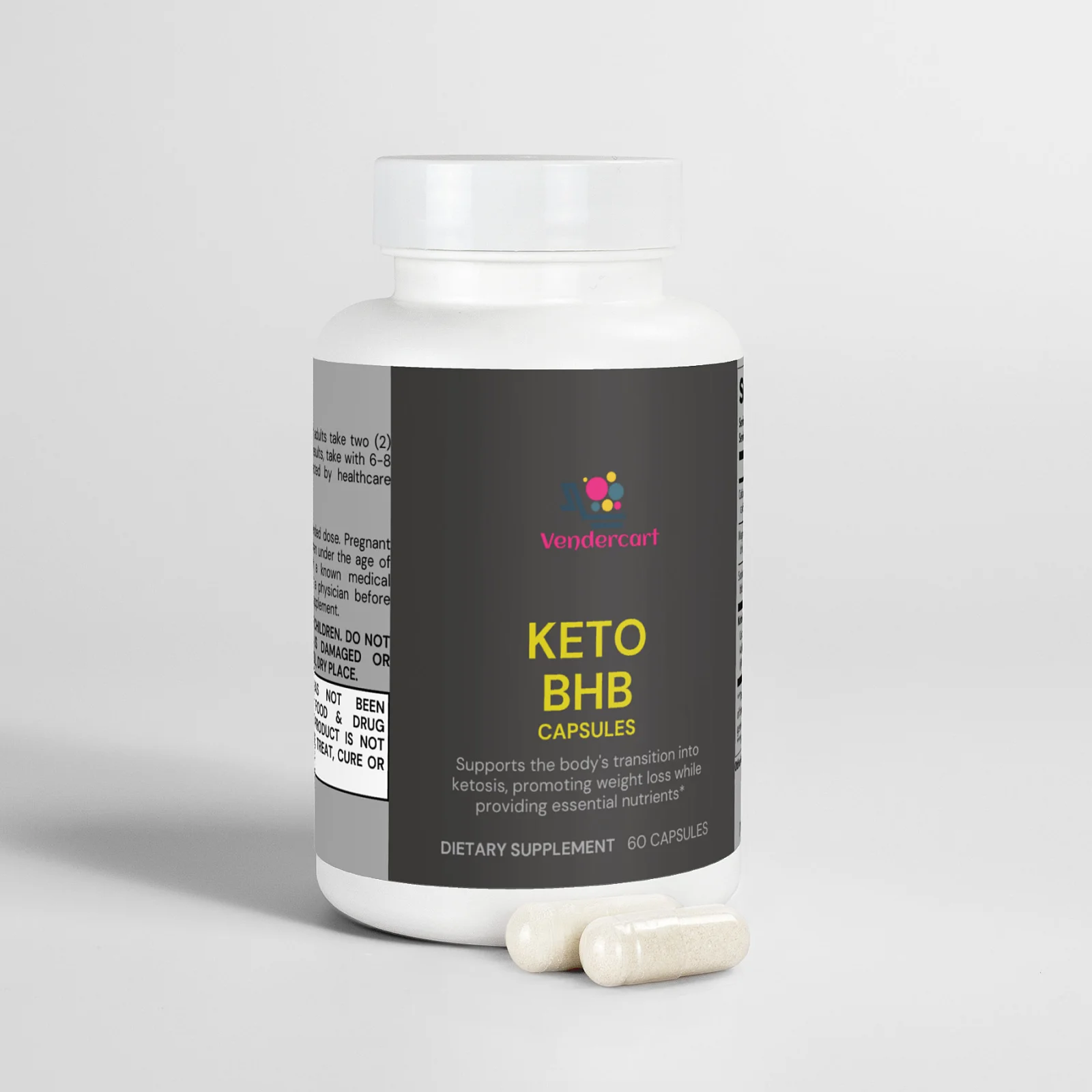 Keto BHB capsules for energy and fat burning support, natural ketogenic supplement