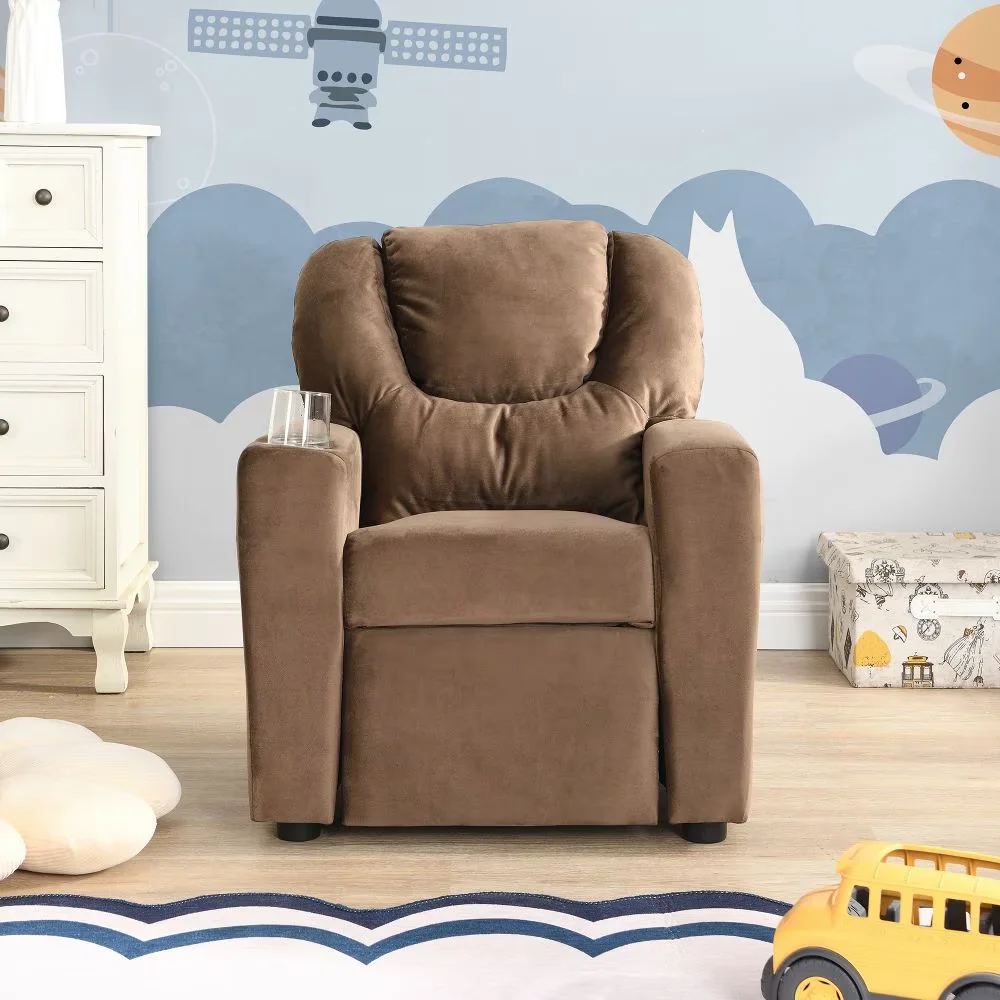 Kids Upholstered Couch with One Cup Holder