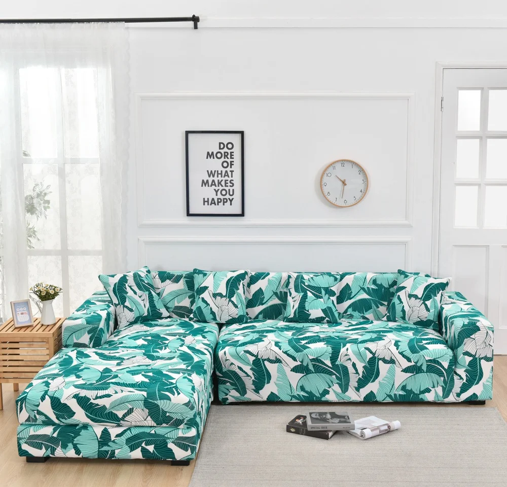 L Shape for Living Room Sofa Protector Anti-dust Elastic Stretch Covers
