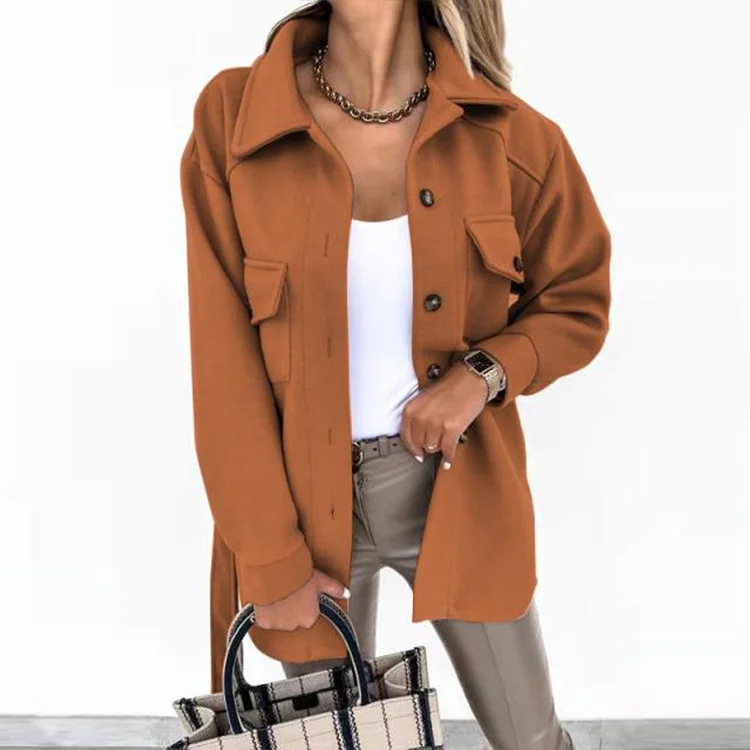 Lapel Jacket Fashion Casual Single-breasted Coat with Belt Spring Autumn Women's Clothing