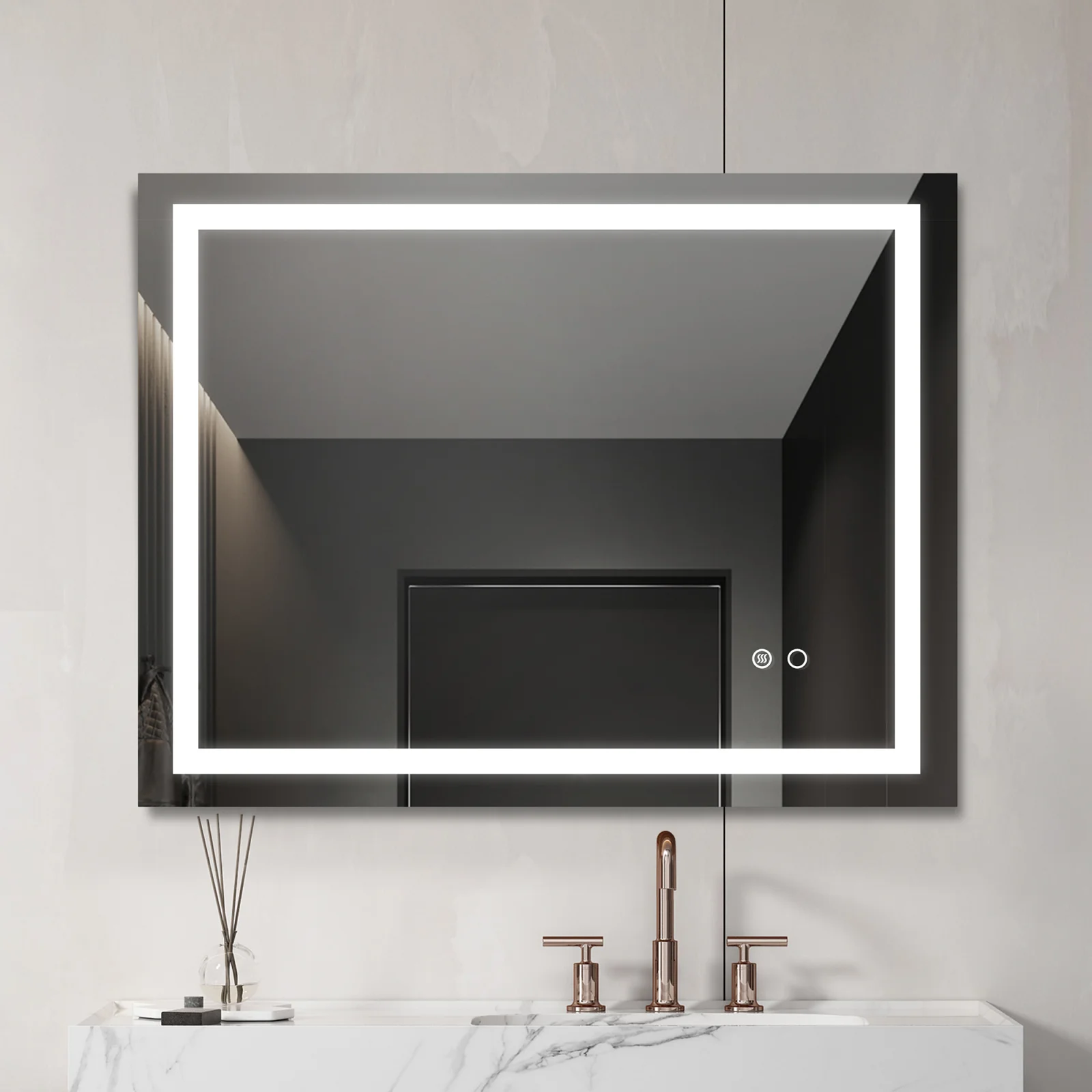 Led Bathroom Mirror with Touch Button Control