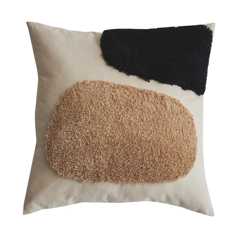 Living Room Sofa Embroidered Plain Color Home Cushion