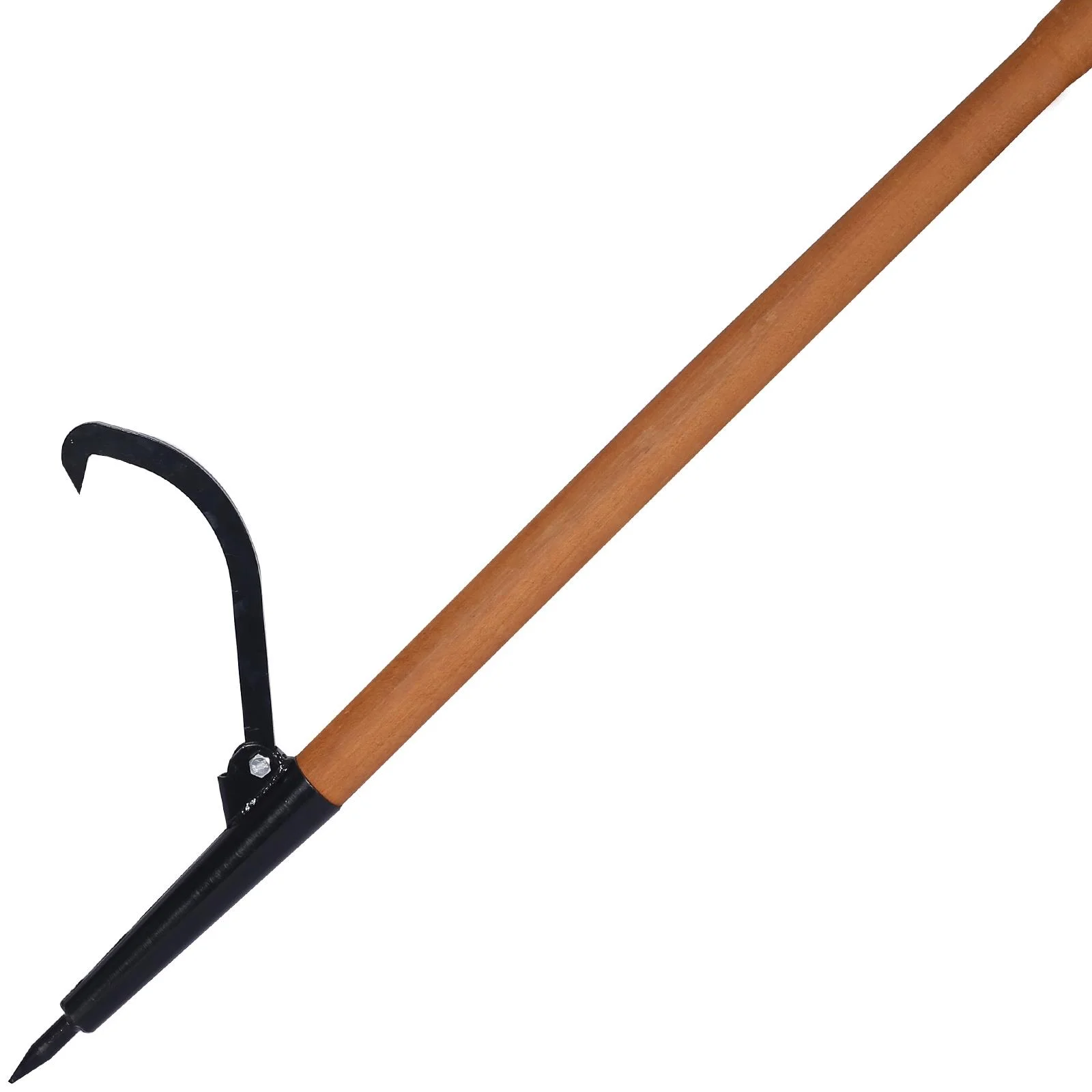 49 Inch Black Steel Peavey Log Roller with Hardwood Handle for Firewood