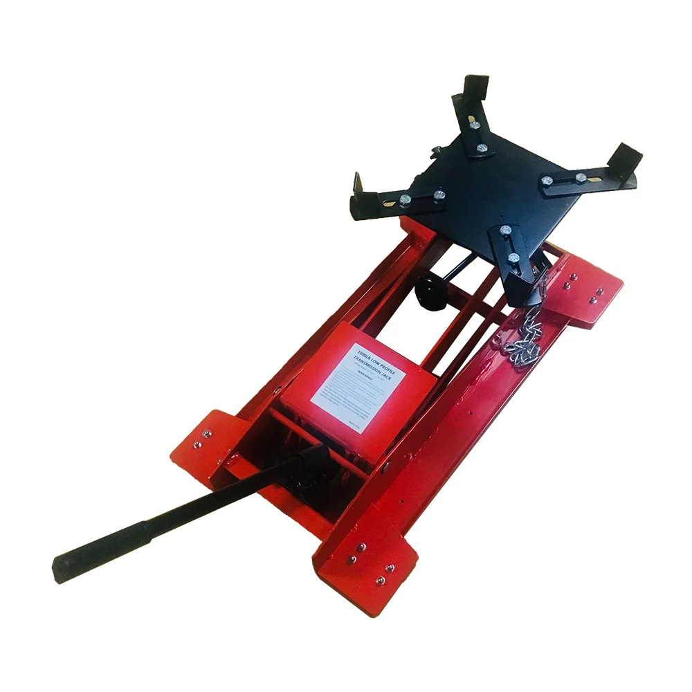 0.5 Ton Low Profile Transmission Hydraulic Jack – Red Steel, 1100lb Capacity, 17.5" Stroke