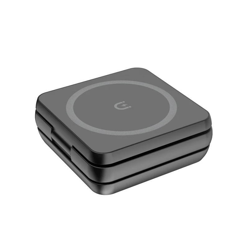 Magnetic suction wireless charging folding phone holder – universal type‑c, 15W power, black or white