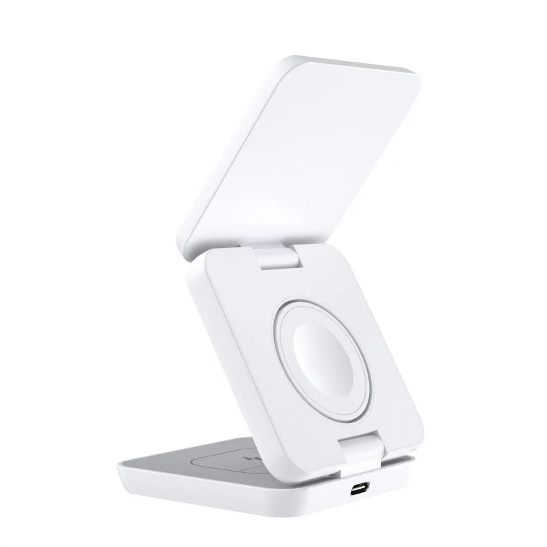 Magnetic suction wireless charging folding phone holder – universal type‑c, 15W power, black or white