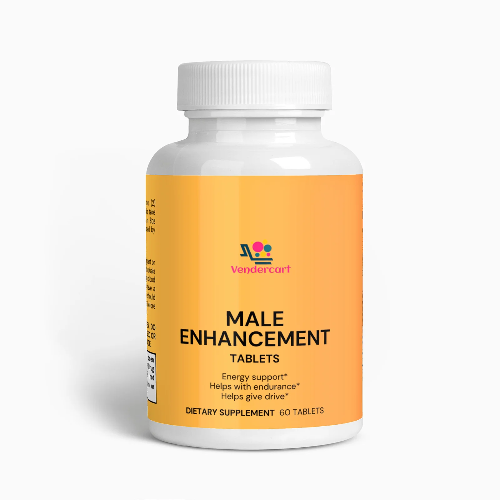 Natural male vitality tablets with herbal blend for stamina, libido, and energy support