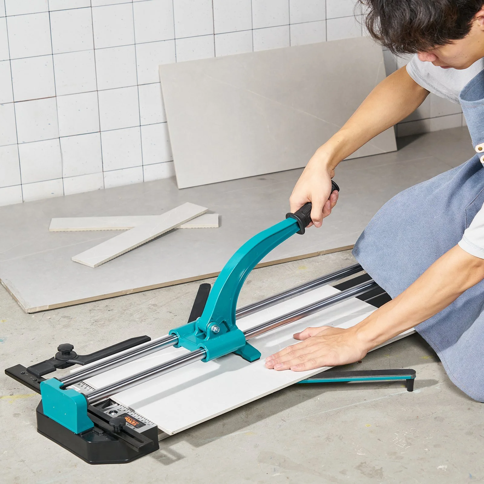 Manual Tile Cutter, 48 Inch, Porcelain Ceramic Tile Cutter with Tungsten Carbide Cutting Wheel, Infrared Posit