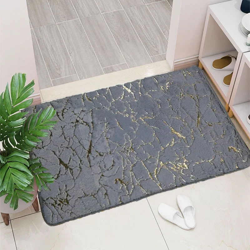 Marble Texture Absorbent Pad Plush Rabbit Fur Floor