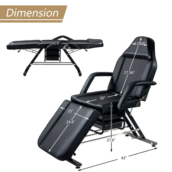 Massage Salon Tattoo Chair, Adjustable Beauty Barber Spa Beauty Equipment
