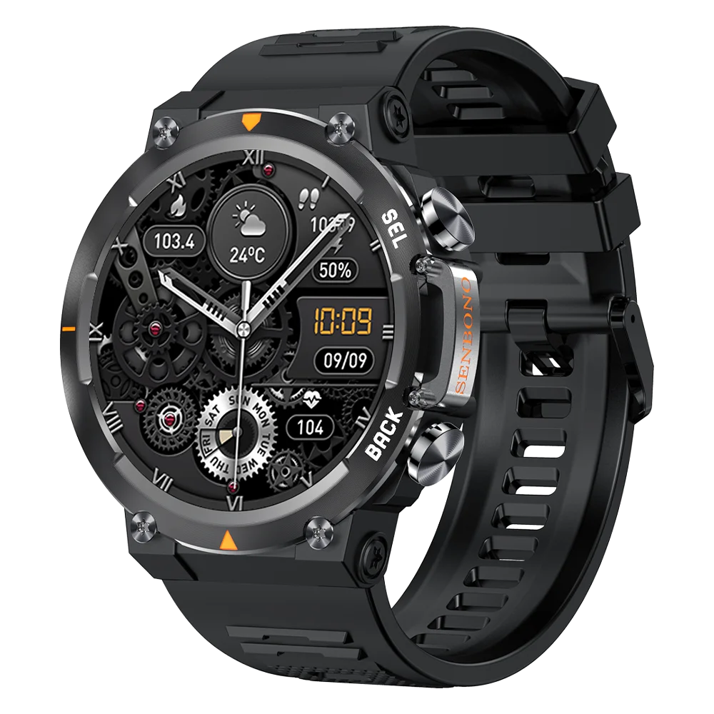 MAX18 men smartwatch with 1.43" AMOLED big screen, BT calls, gesture control, AI voice, sports tracking