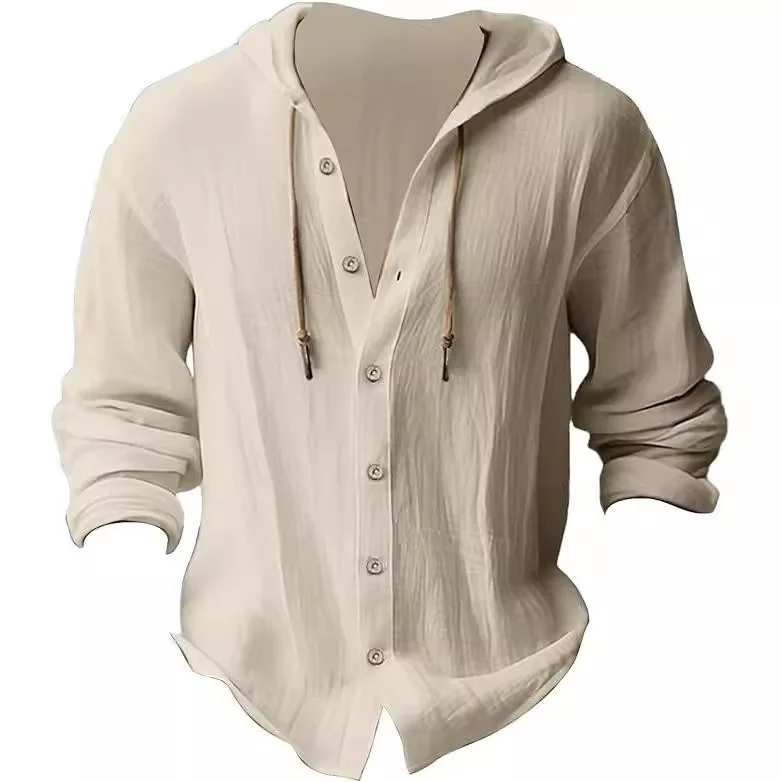 Men's Casual Long Sleeve Cardigan Top in Solid Colors