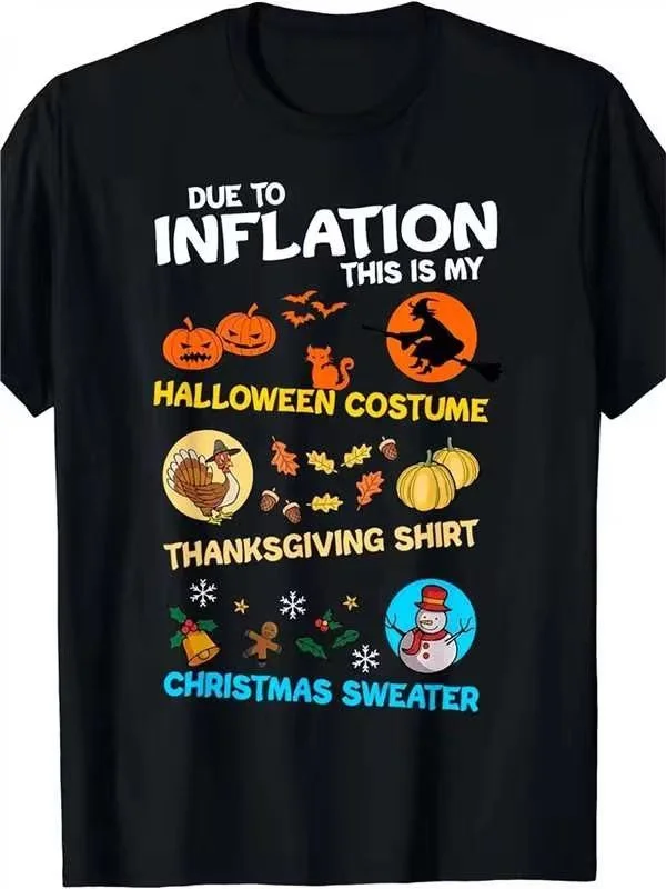 Black Short Sleeve Printed T-Shirt for Men Casual Cotton Tee
