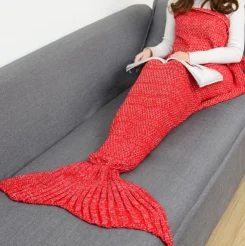 Mermaid Tail Knitting Sleeping Blanket