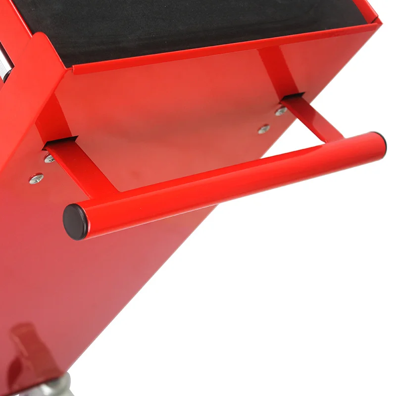 Red steel 4‑drawer tool cart with wheels – heavy‑duty storage trolley