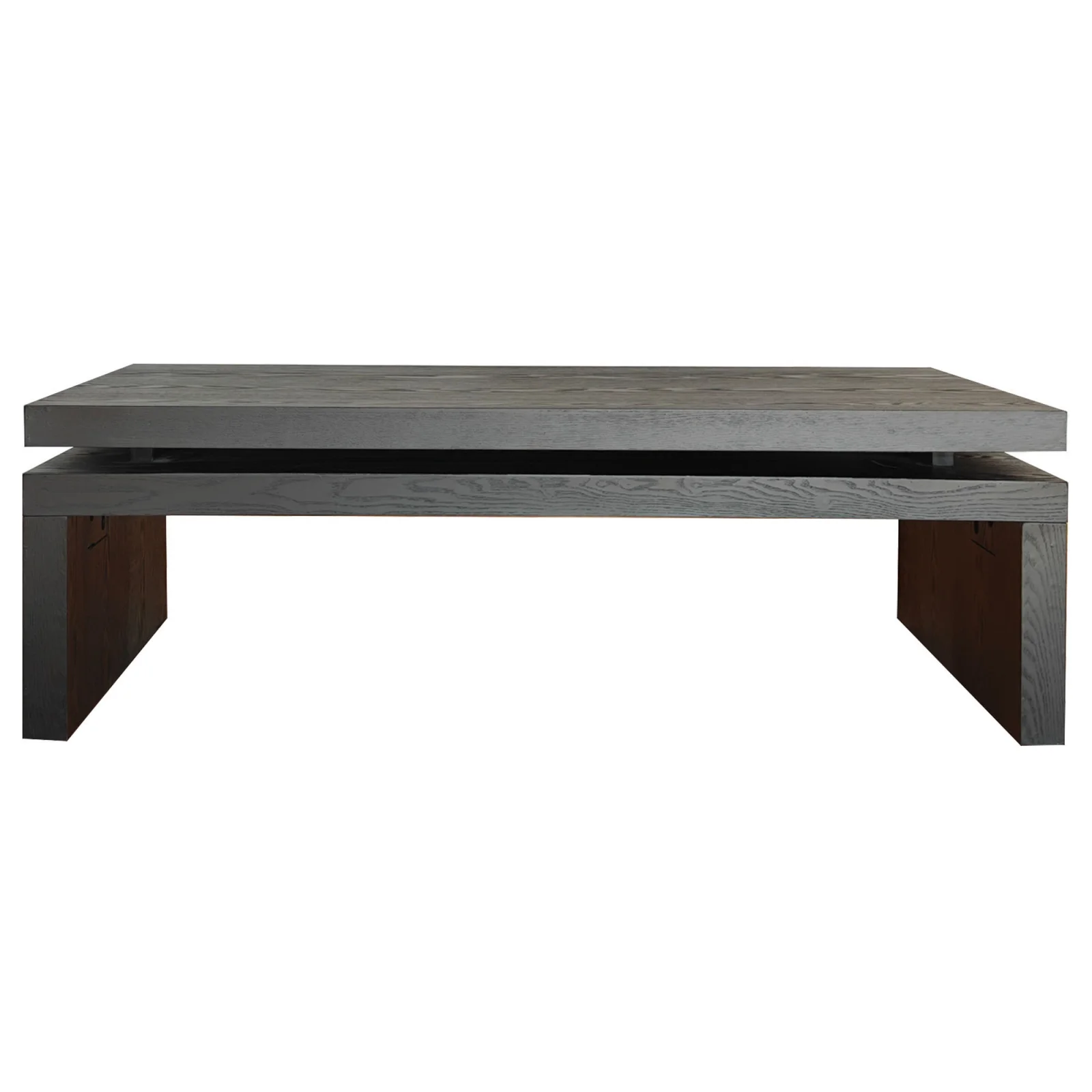 Modern Black Wood Coffee Table Sleek Floating Top Design for Living Room 47.6 Lx23.6 W X16.3 H