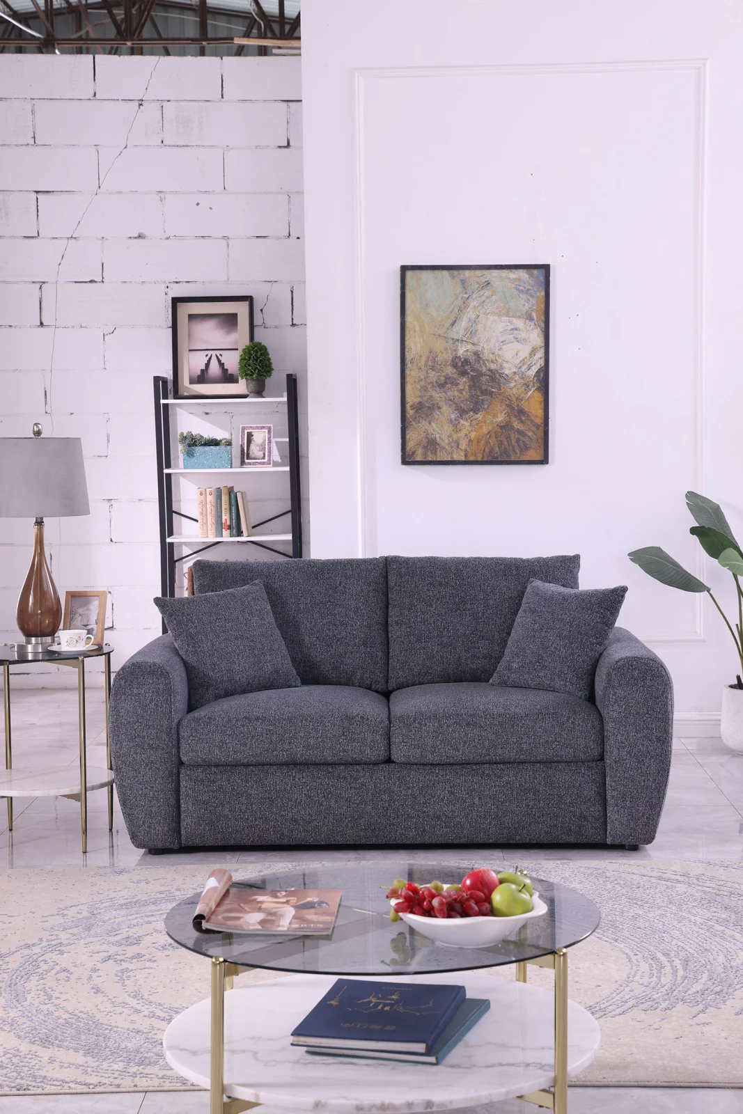 Modern Minimalist Comfortable Compressed Grey Sofa