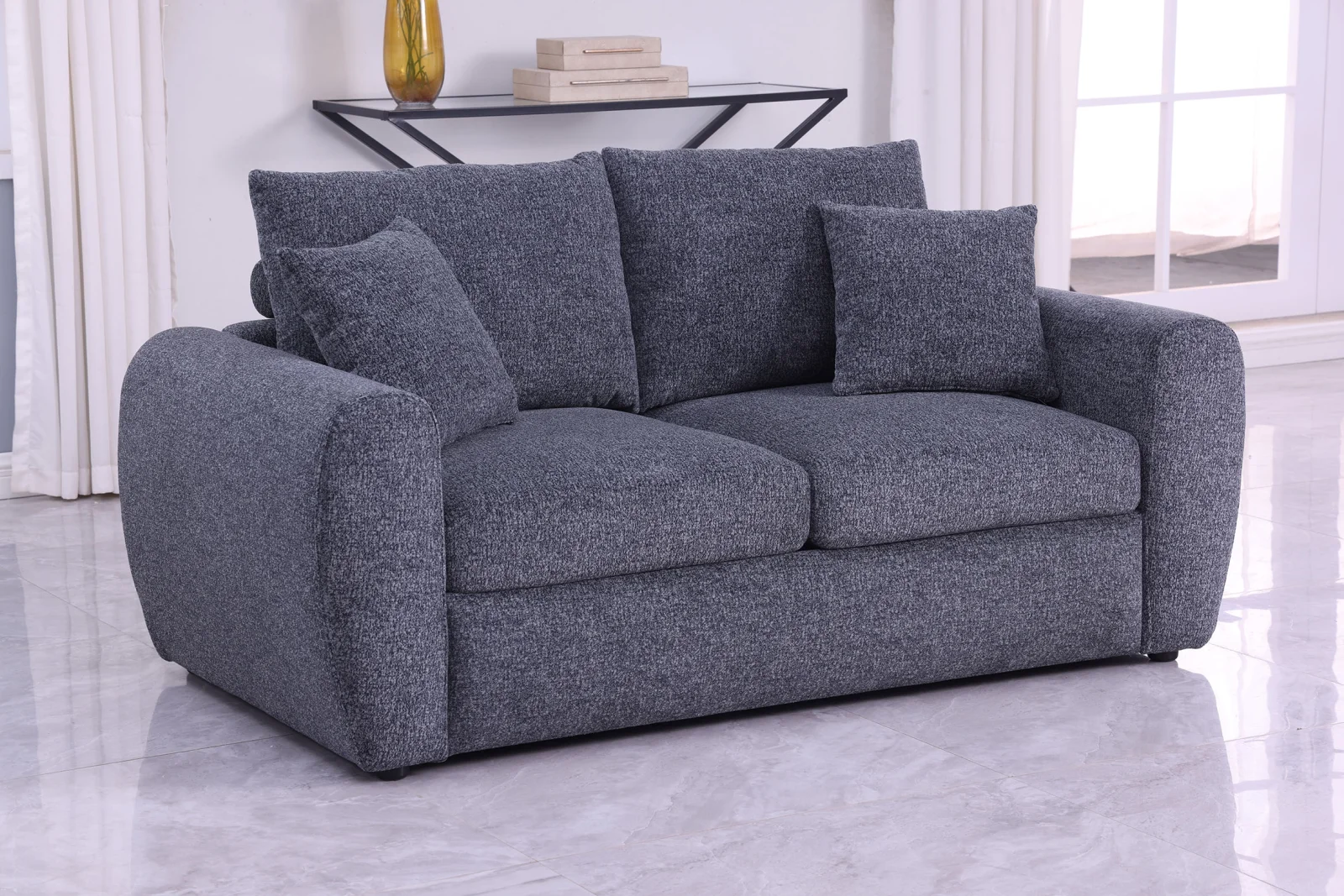 Modern Minimalist Comfortable Compressed Grey Sofa