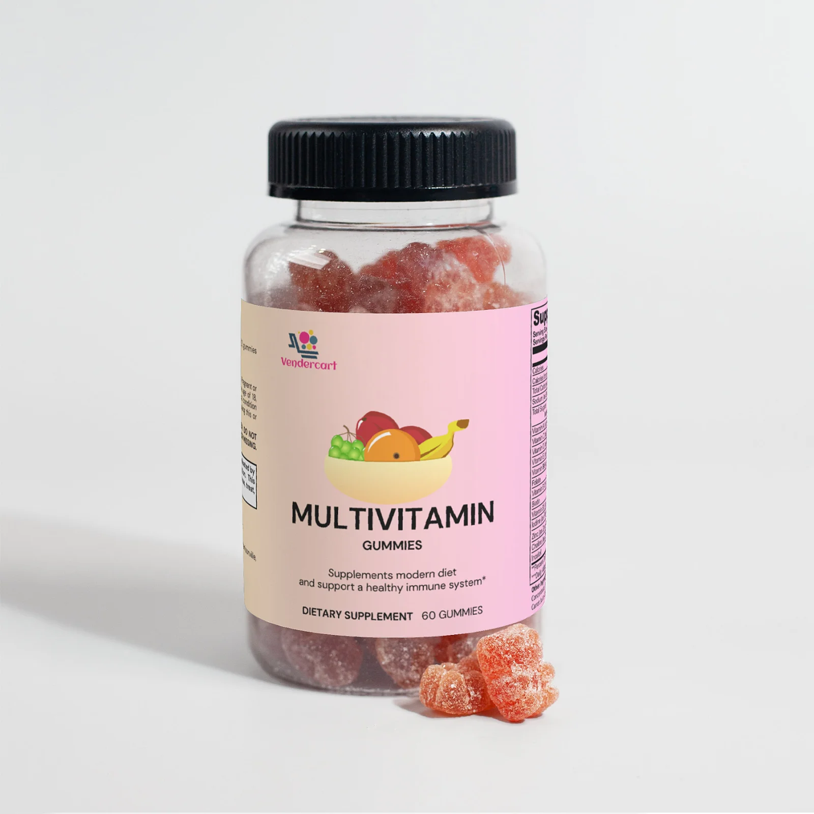 Bear-Shaped Multivitamin Gummies, Strawberry Flavor, 60 Count