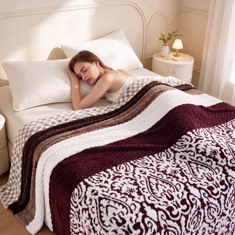 New Bean-shaped Velvet Sofa Nap Blanket