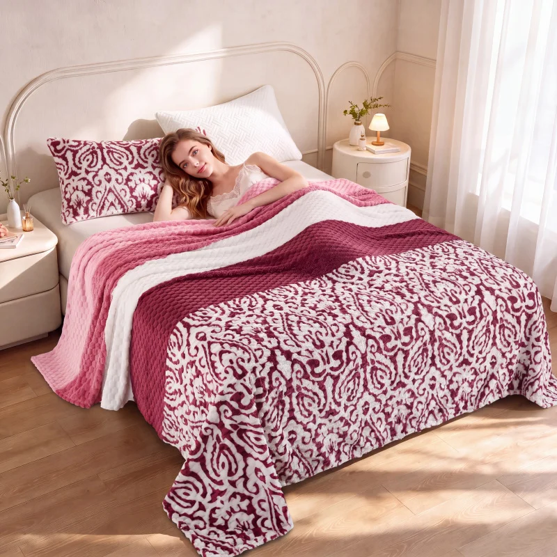 New Bean-shaped Velvet Sofa Nap Blanket