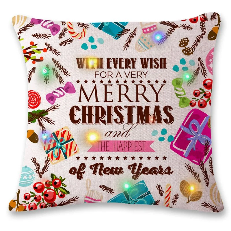 New Led Flashing Lights Christmas Pillowcase