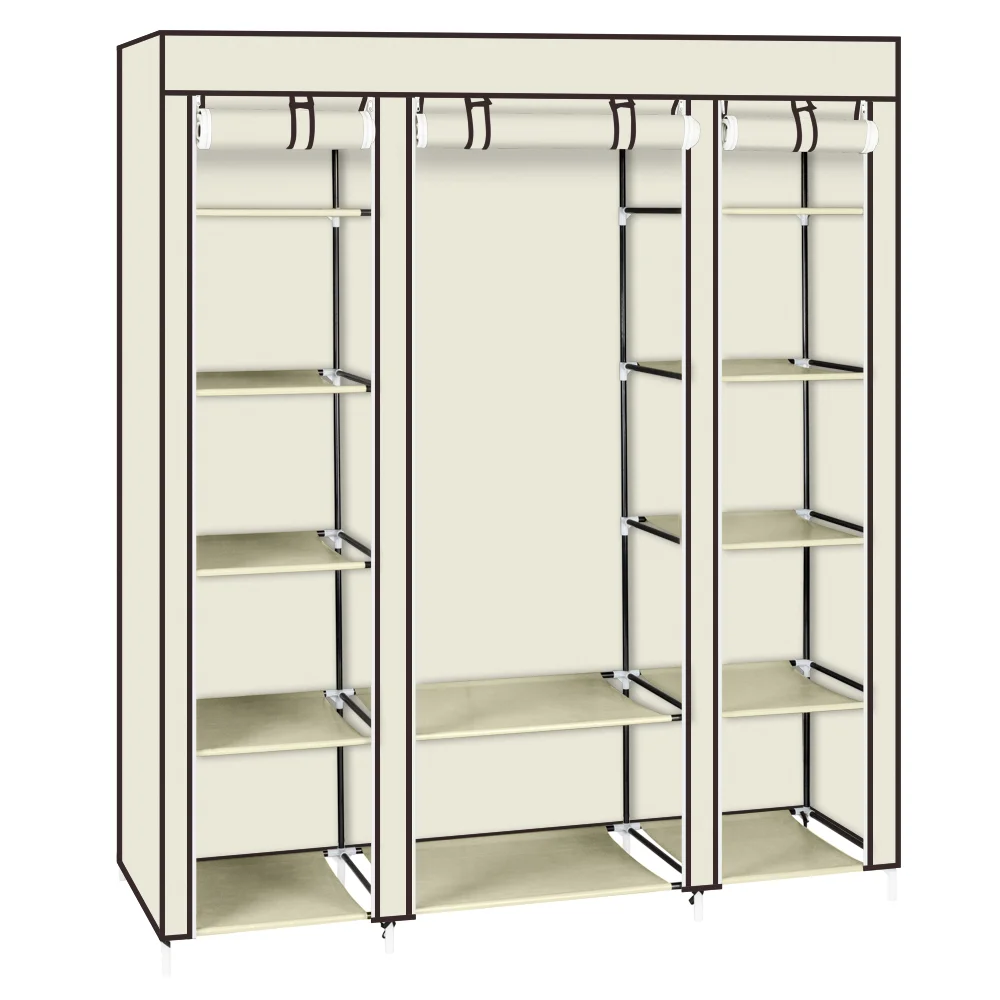 Non-woven Wardrobe 5 Layers 12 Compartments 150x45x175-beige