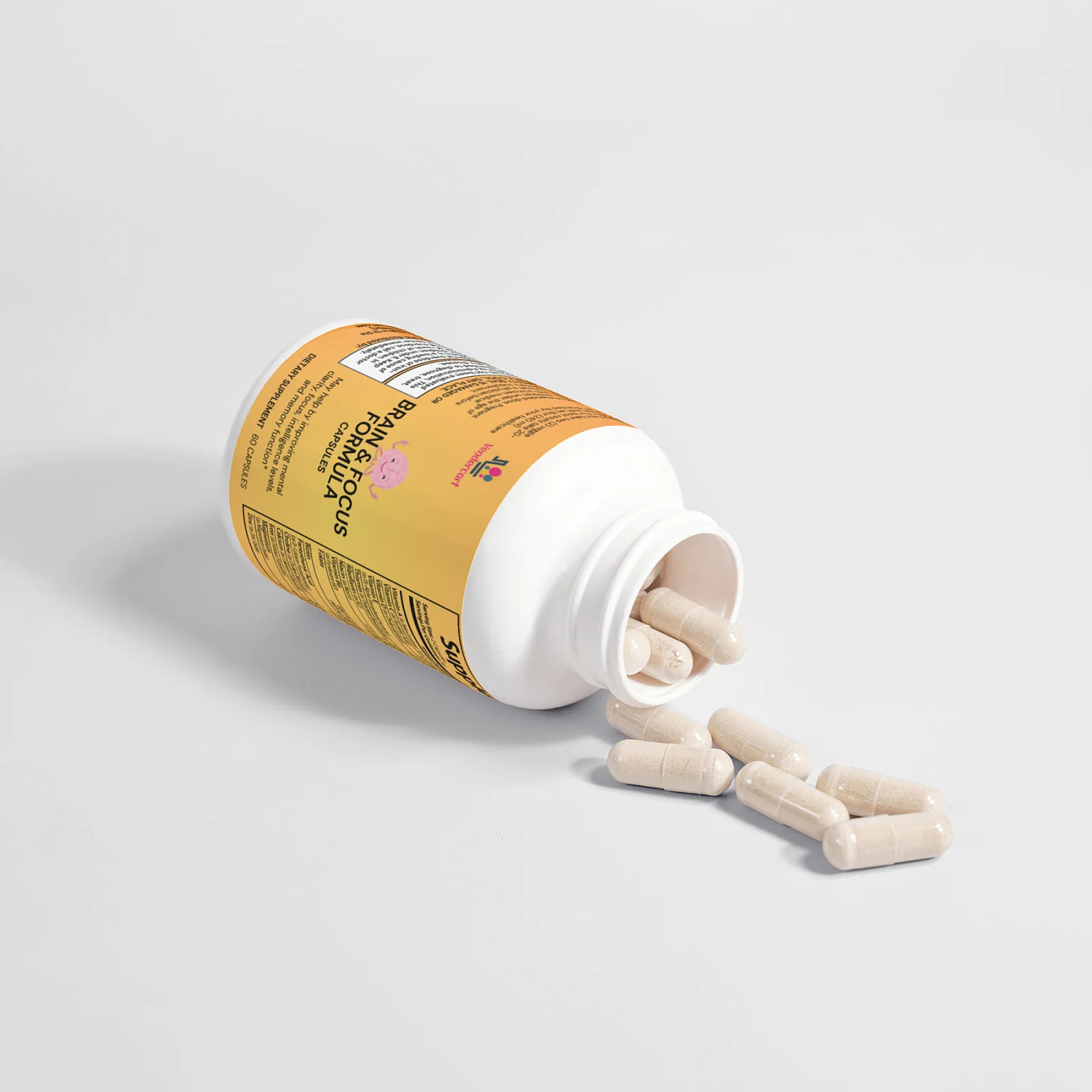 Nootropic Brain & Focus Formula - Natural Cognitive Support Capsules with DMAE, Bacopa and Amino Acids