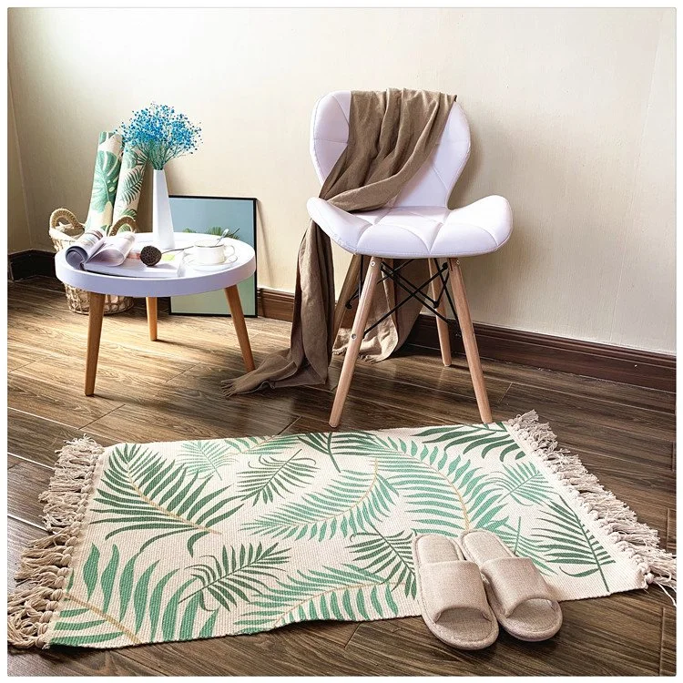 Nordic Cotton and Linen Carpet Home Decoration Living Room Coffee Table Blanket Bedroom Bed Long Strips Can Be